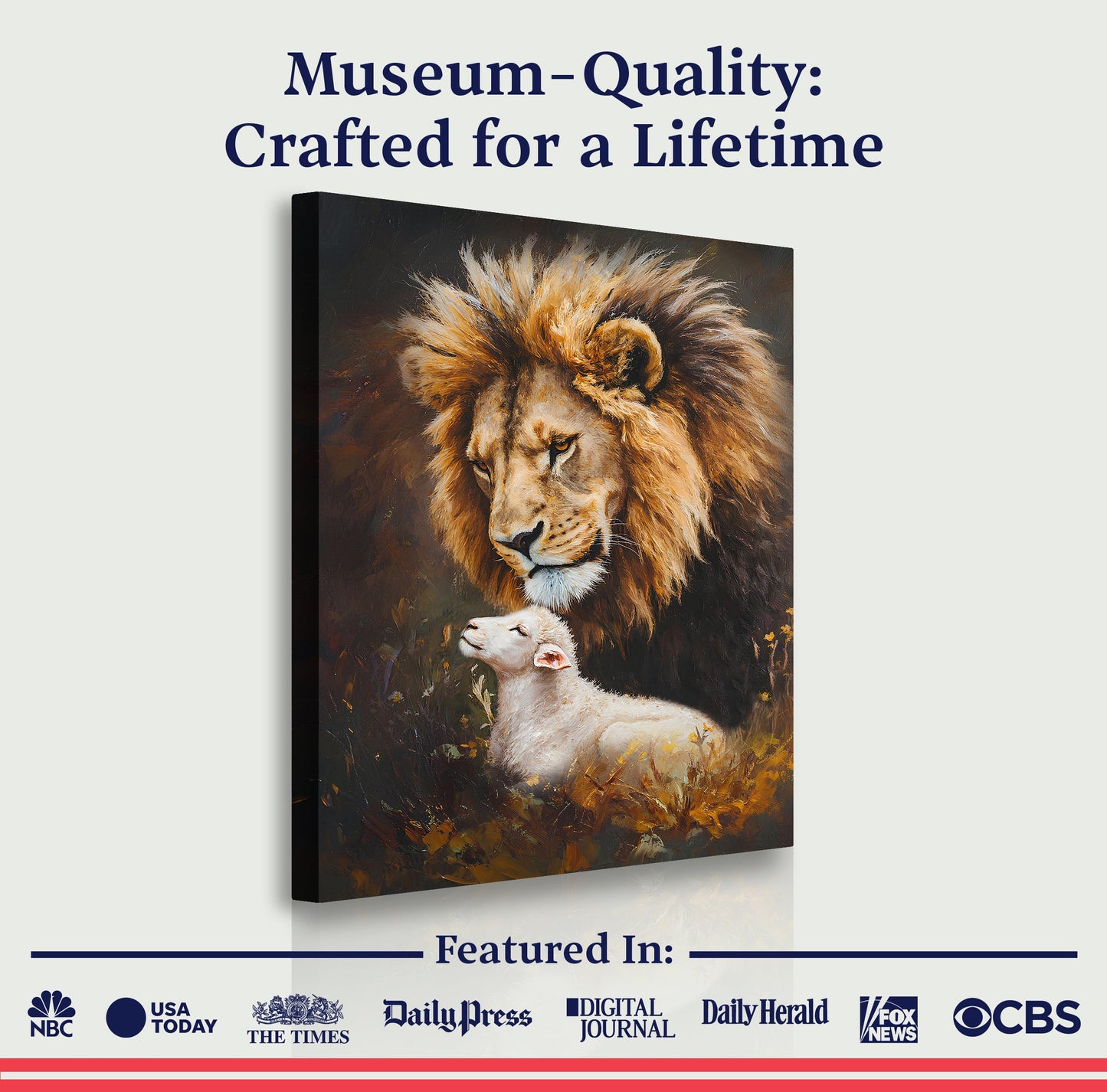 Lion and Sheep Faith Canvas Wall Art