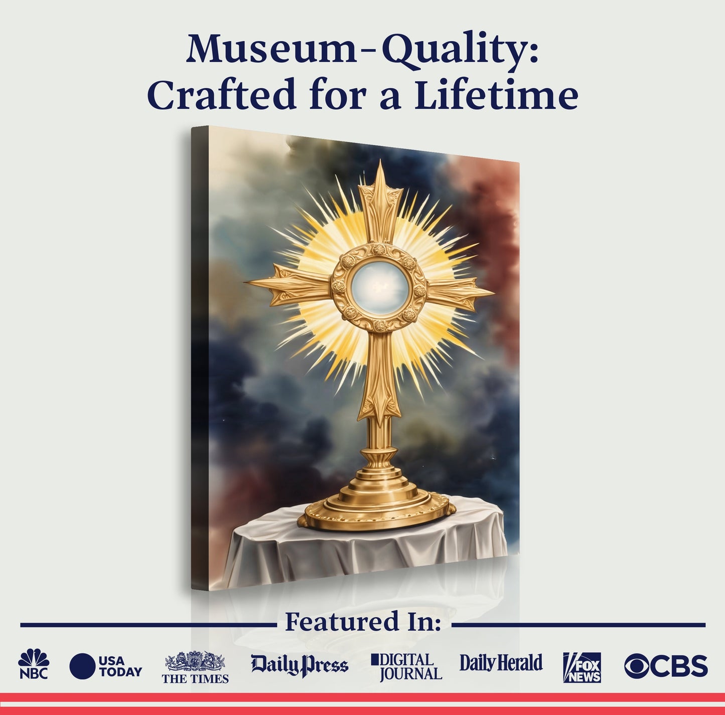 Holy Eucharist in Monstrance Catholic Canvas Wall Art
