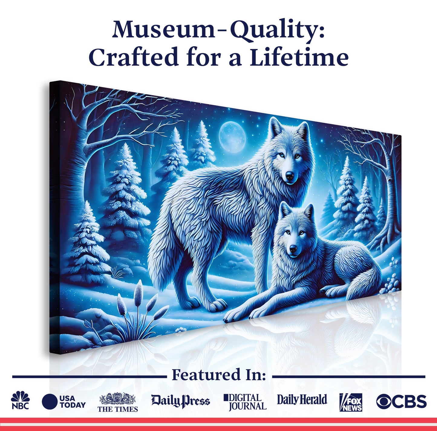 3D Wolves Canvas Wall Decor