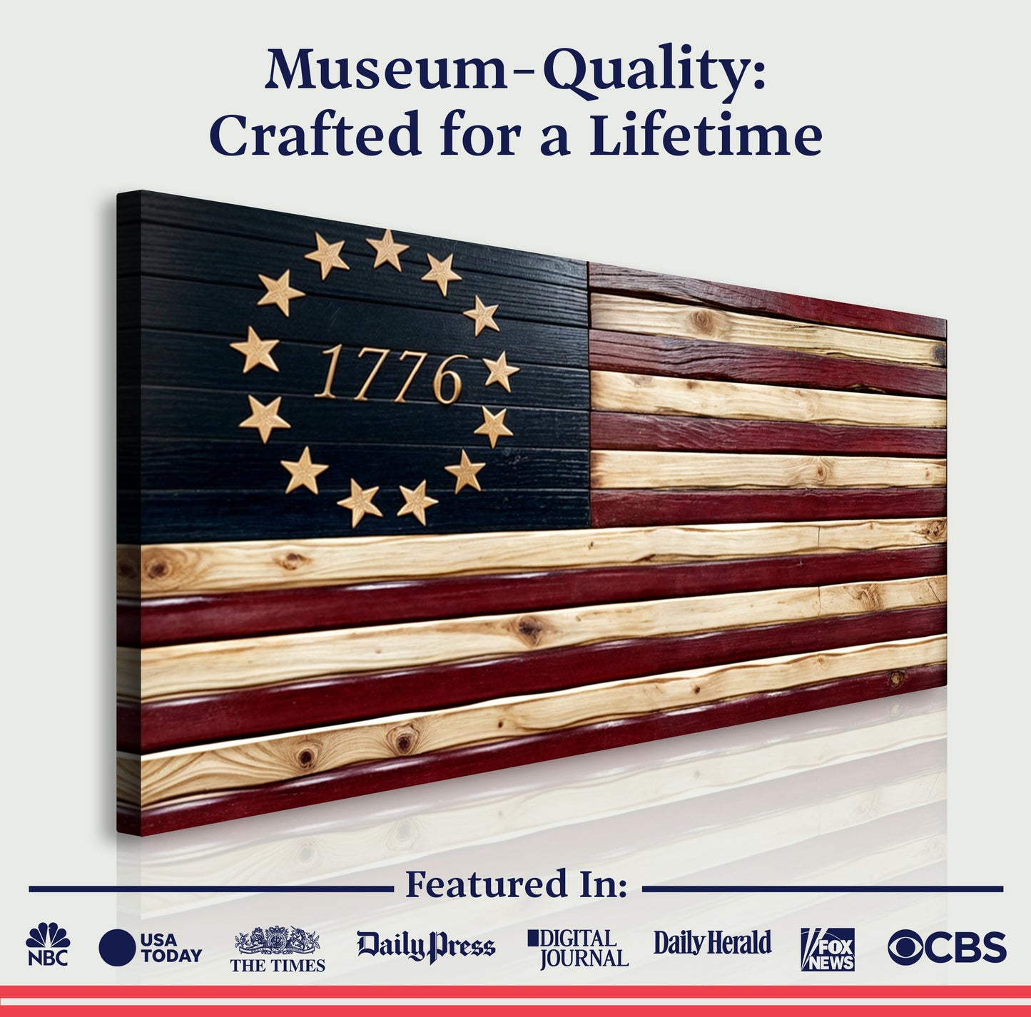 1776 American Flag Canvas Wall Art