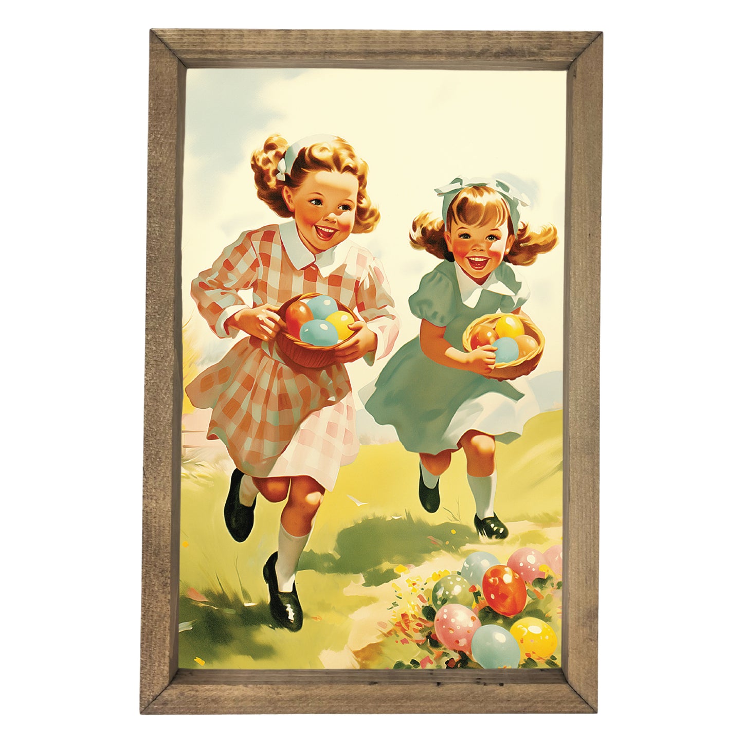 Running with Easter Eggs Framed Art