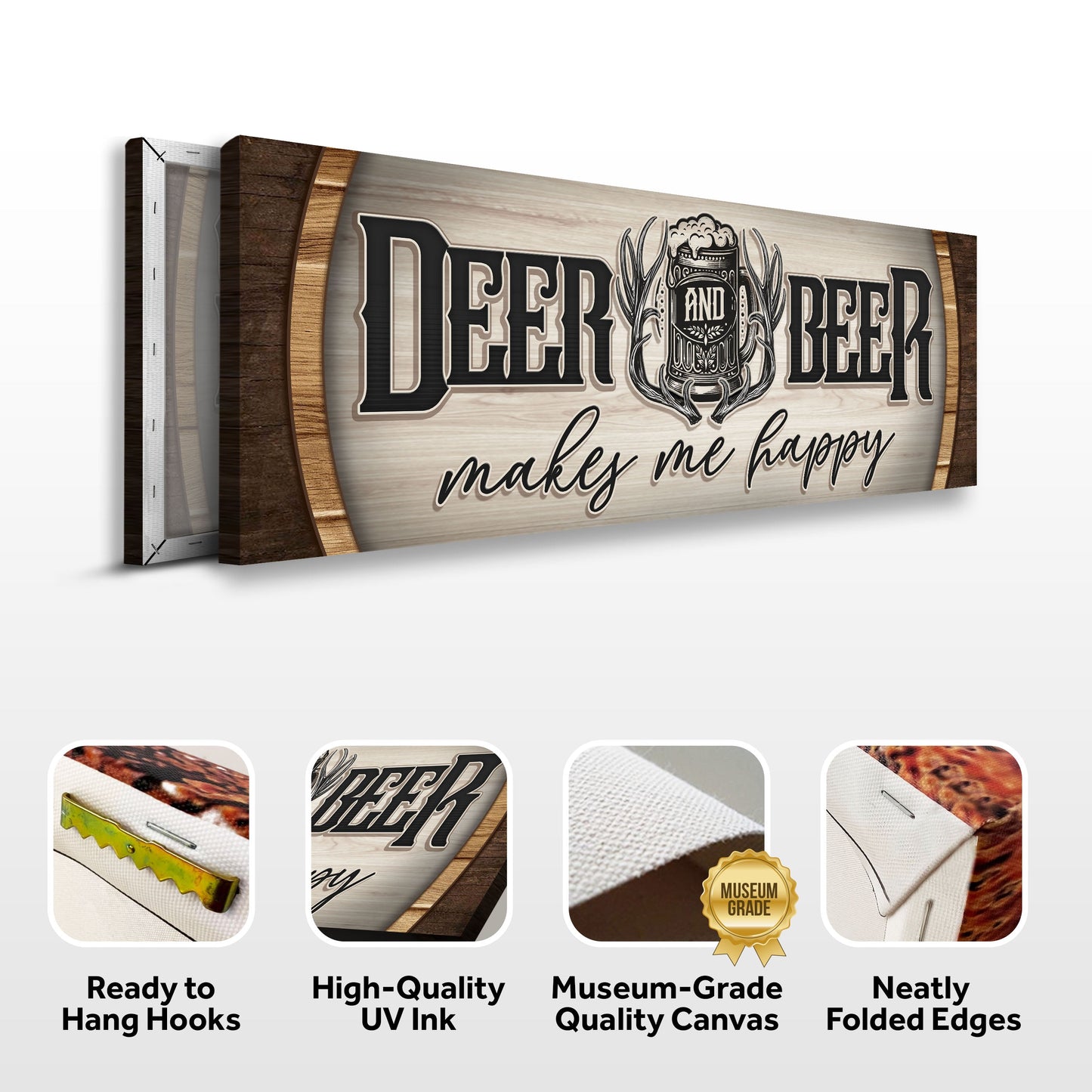 Deer and Beer Hunting Canvas Wall Art II