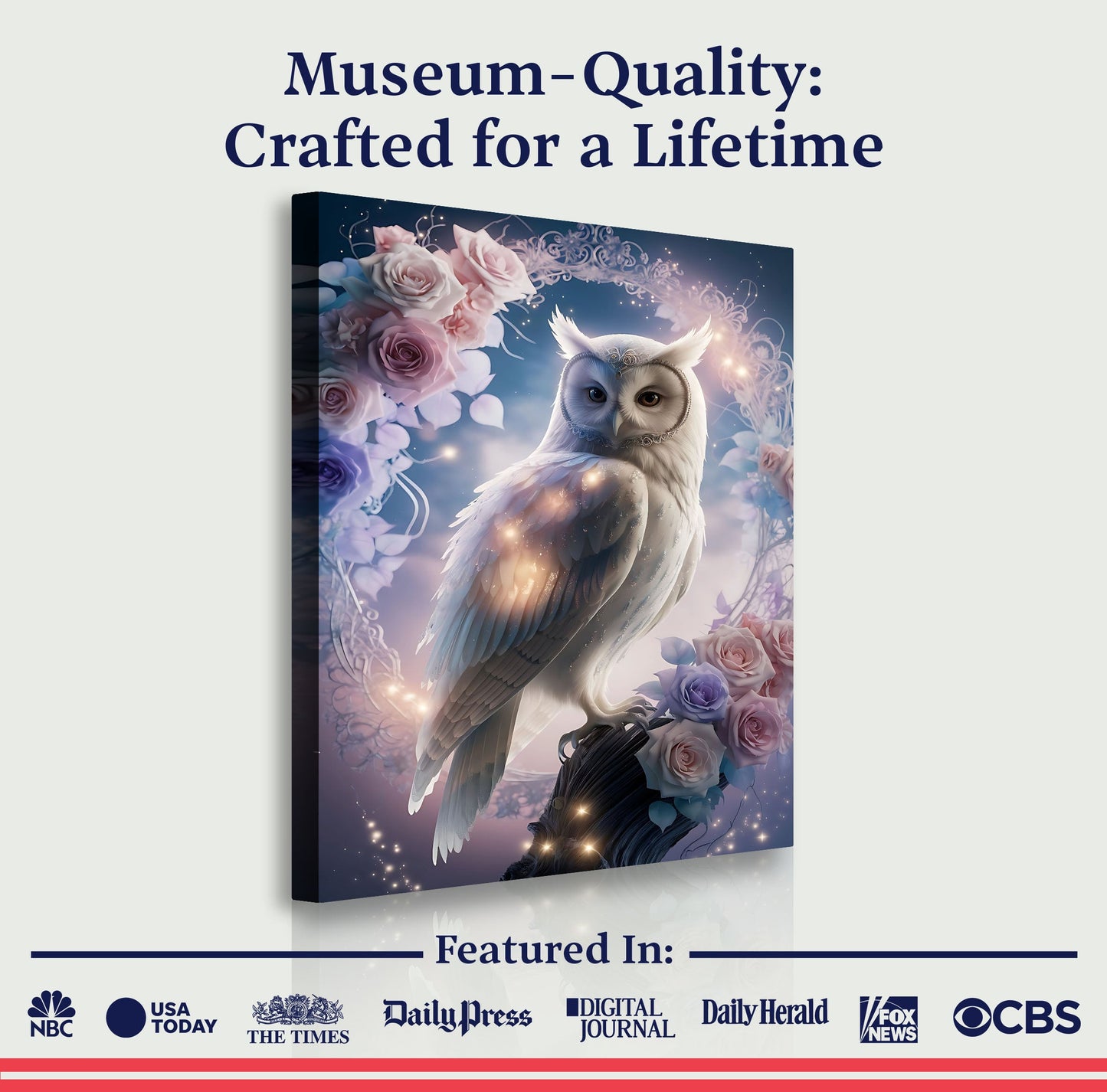 3D Owl Canvas Wall Art