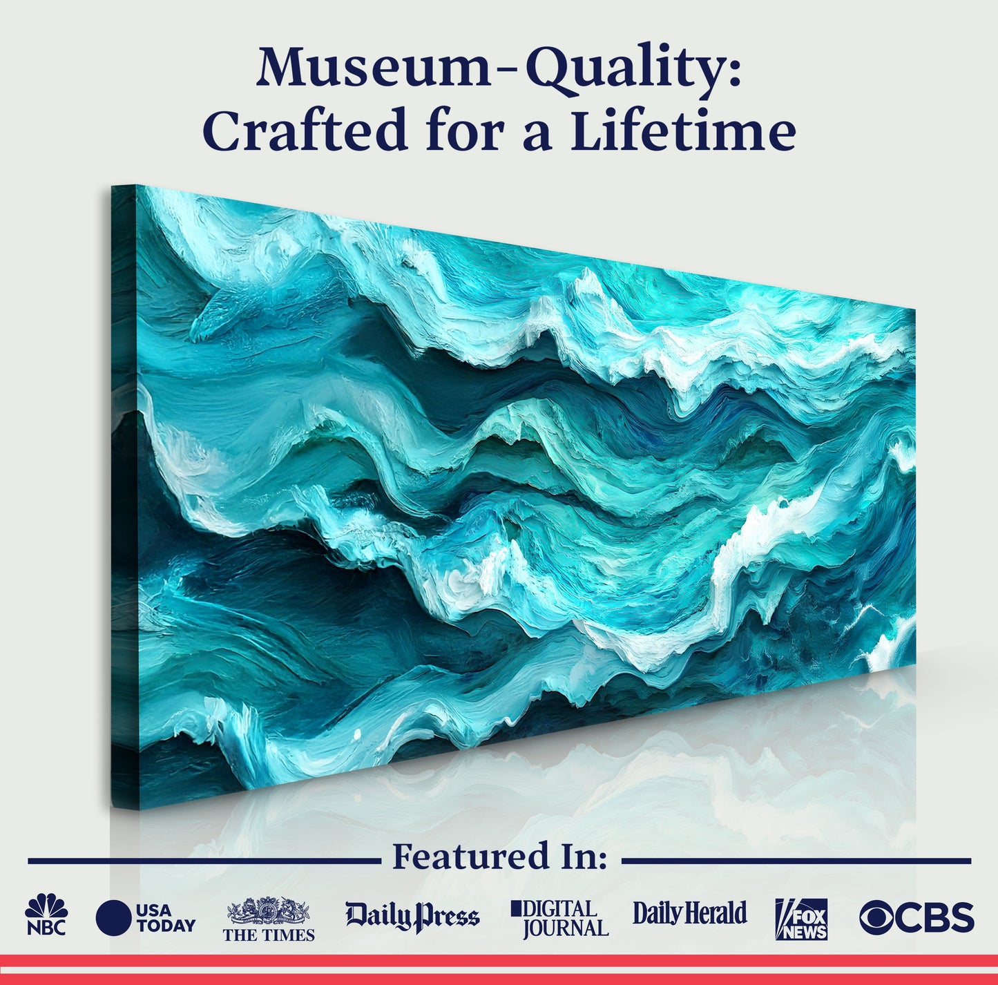 Blue Ocean Coastal Canvas Wall Art
