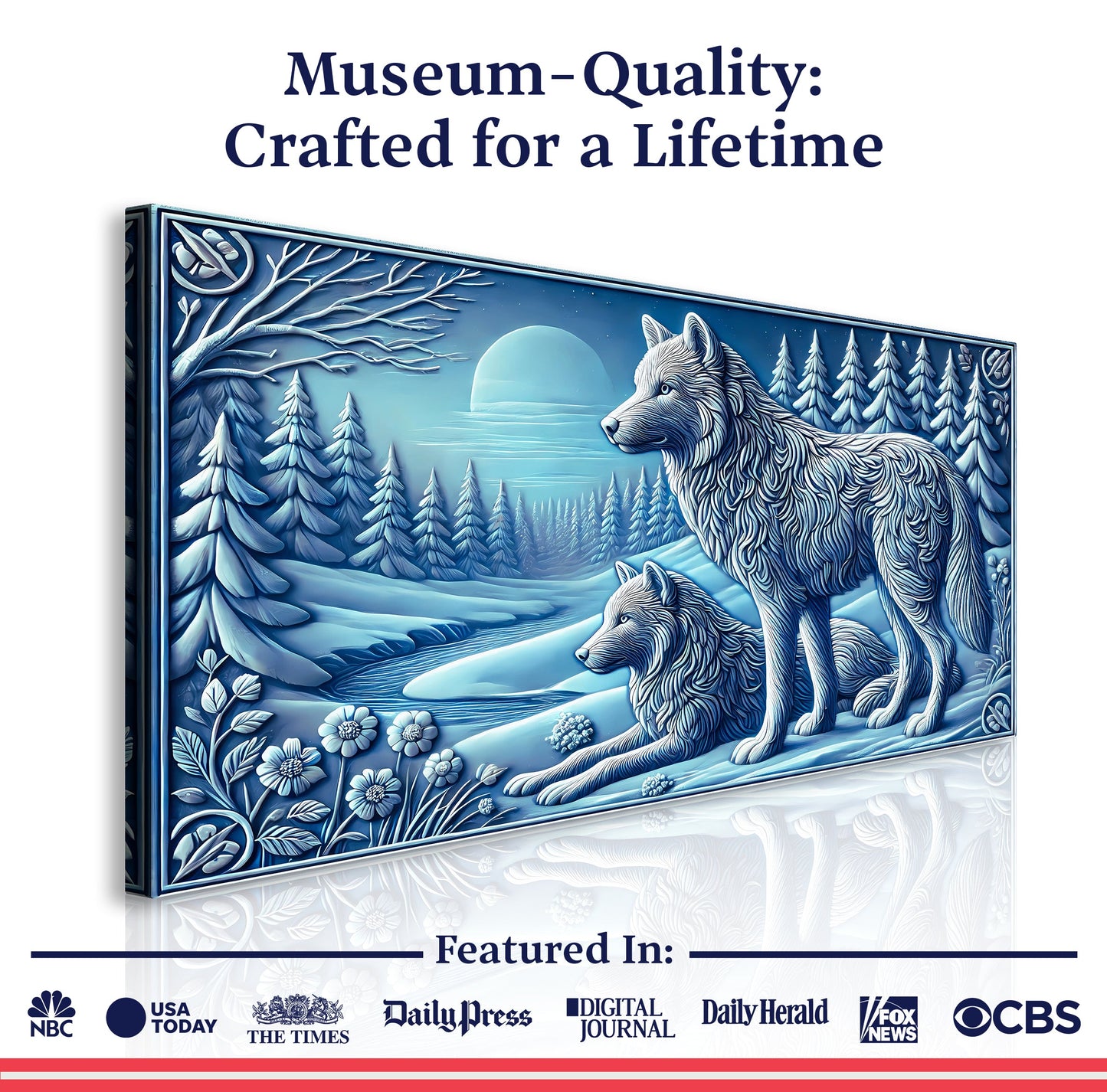 3D Wolves Wall Art Decor