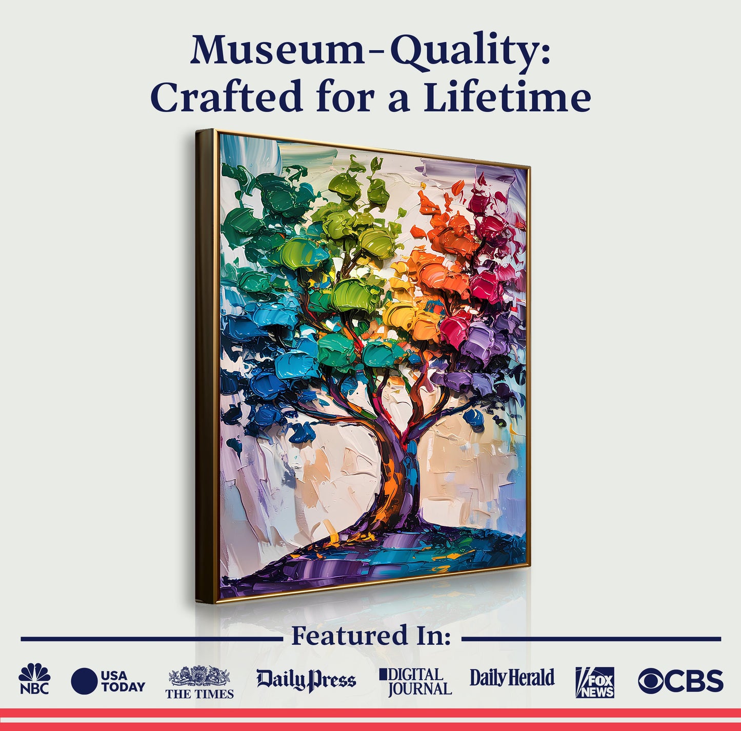 Rainbow Tree Abstract Canvas Wall Art