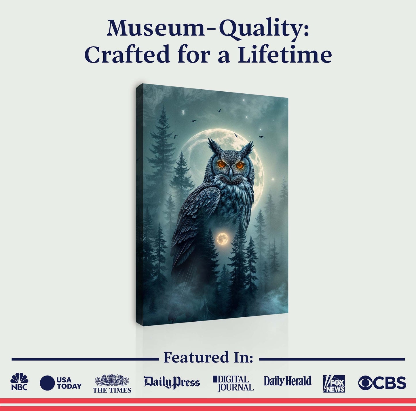 Owl Double Exposure Canvas Wall Art II