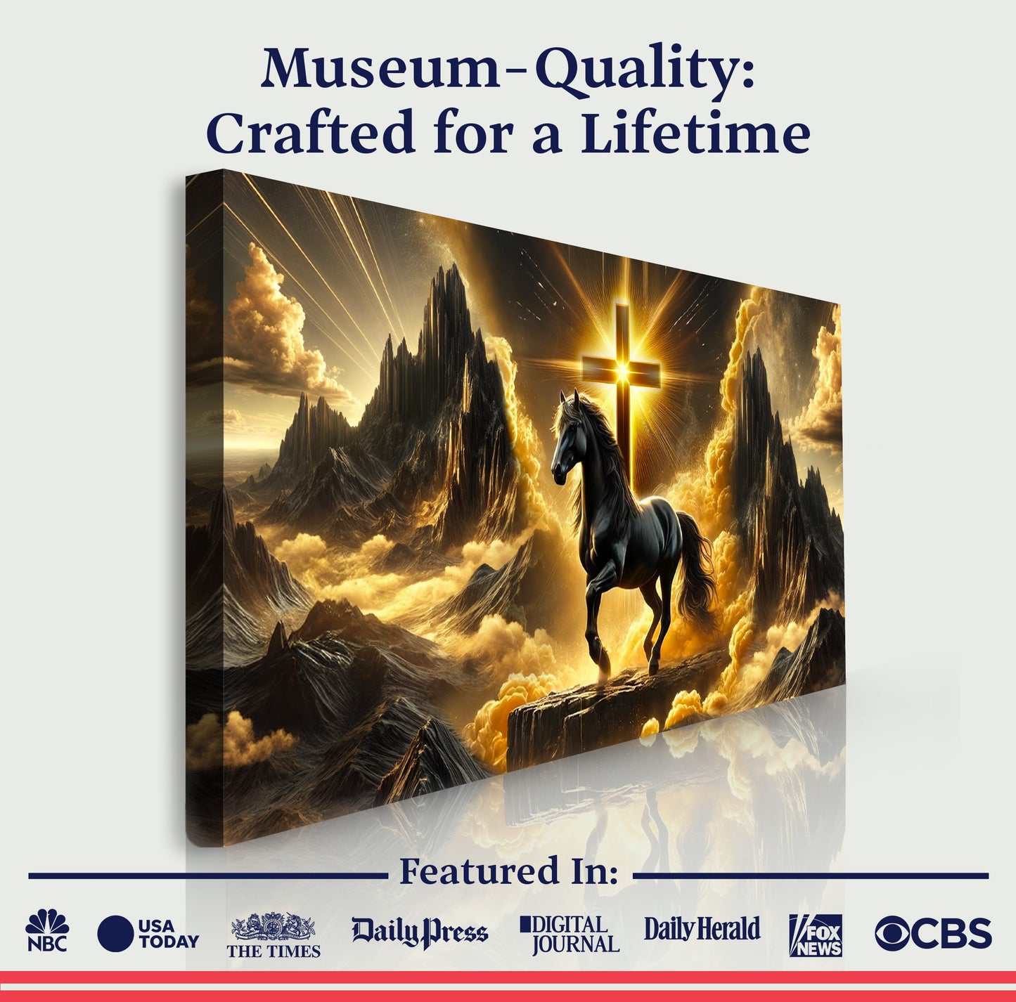 3D Horse Faith Canvas Wall Art