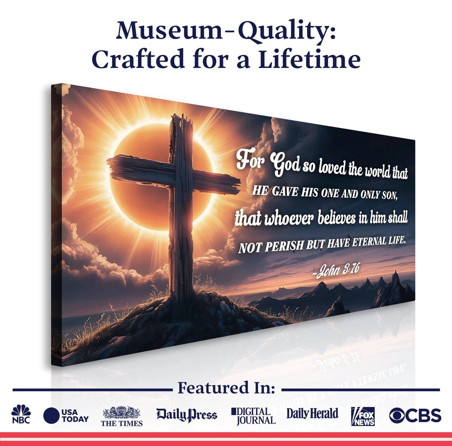 John 3:16 Gospel Scripture Canvas Wall Art