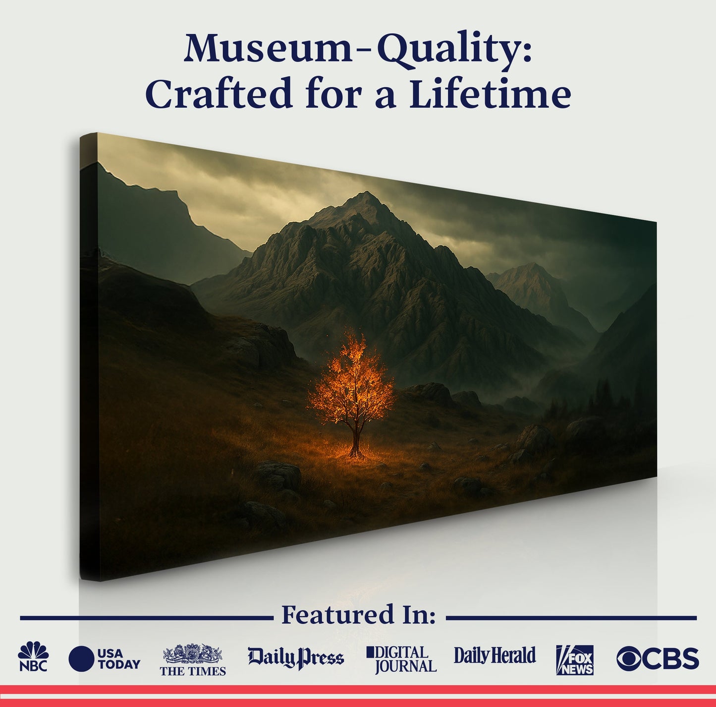 Burning Bush Canvas Wall Art Religious Christian Gift