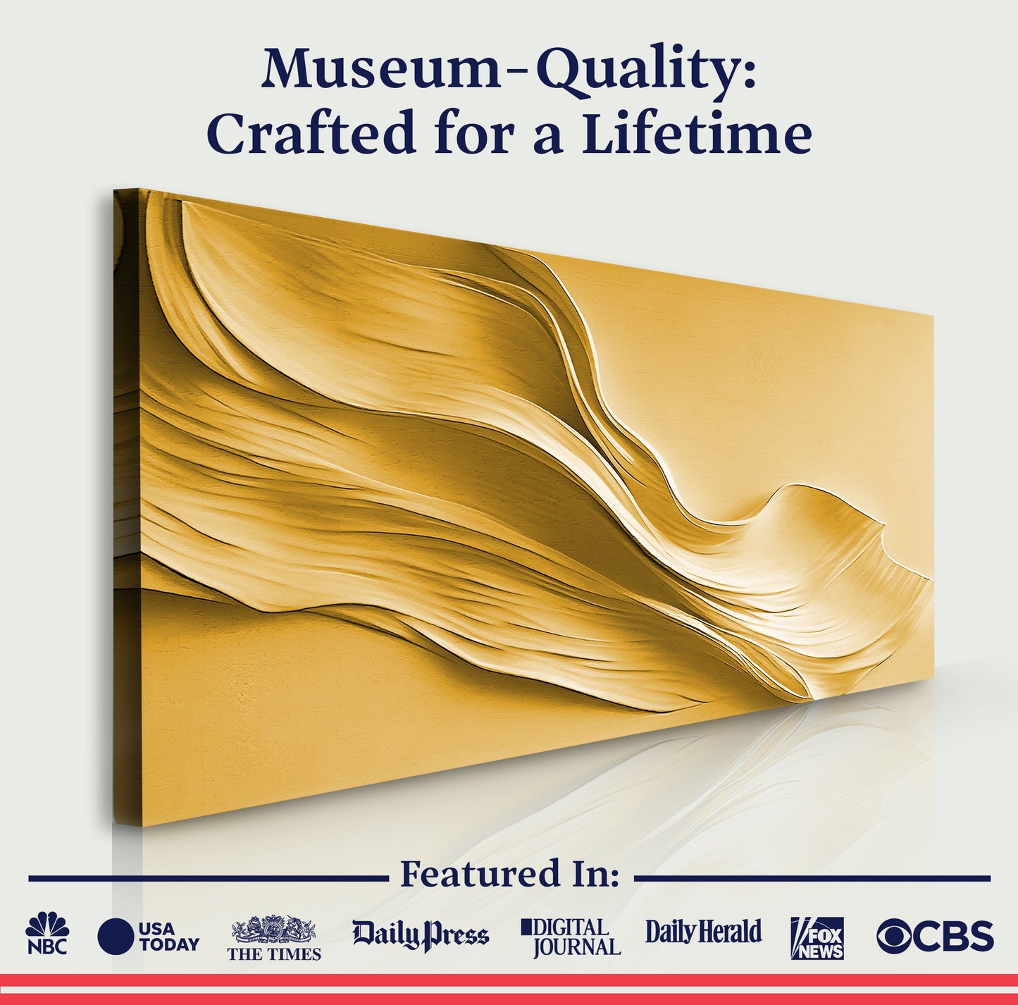 Gold Minimalist Canvas Wall Art - Abstract Gold Print