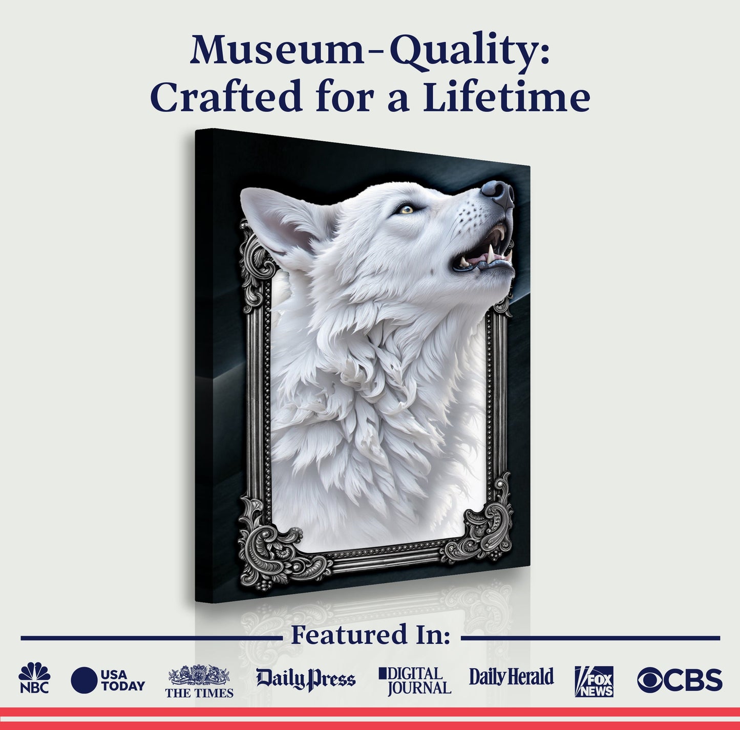 3D Wolf Wall Art Print