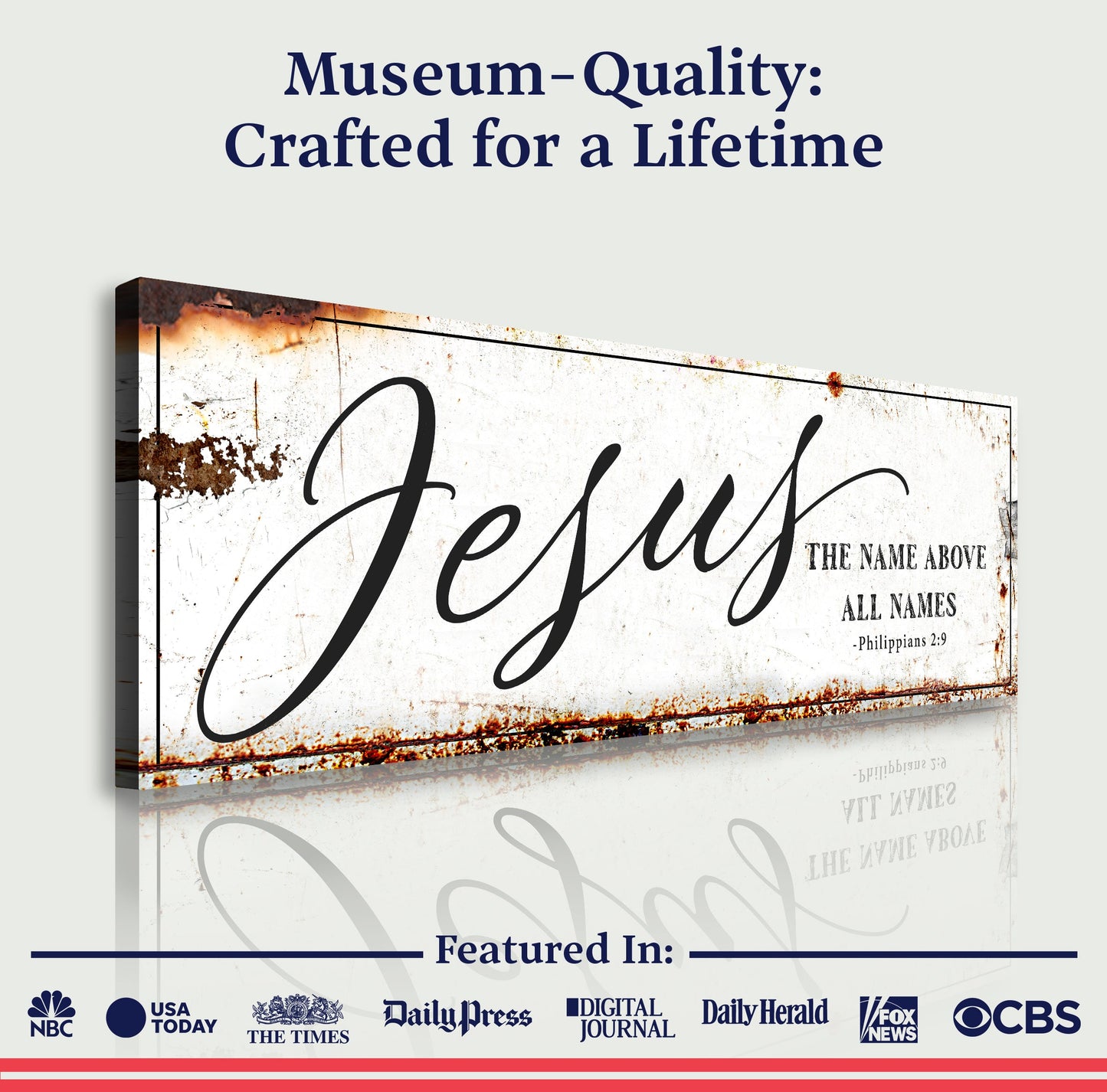 Jesus Name Above All Names Philippians 2:9 Faith Sign Canvas