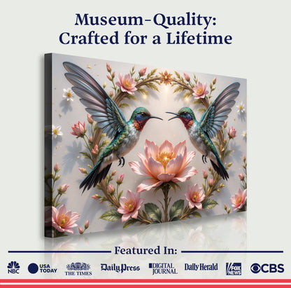 3D Hummingbirds Canvas Wall Art VI