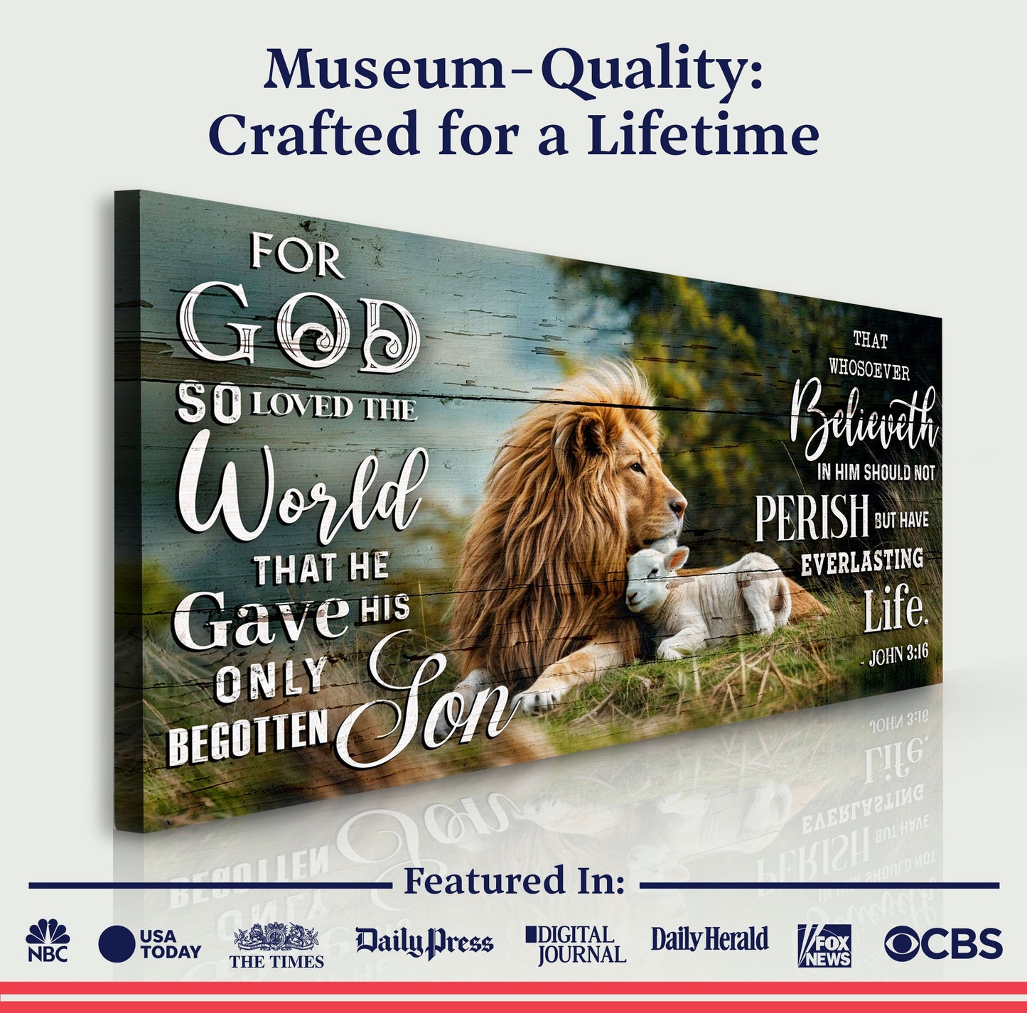 John 3:16 For God So Loved the World Canvas Sign