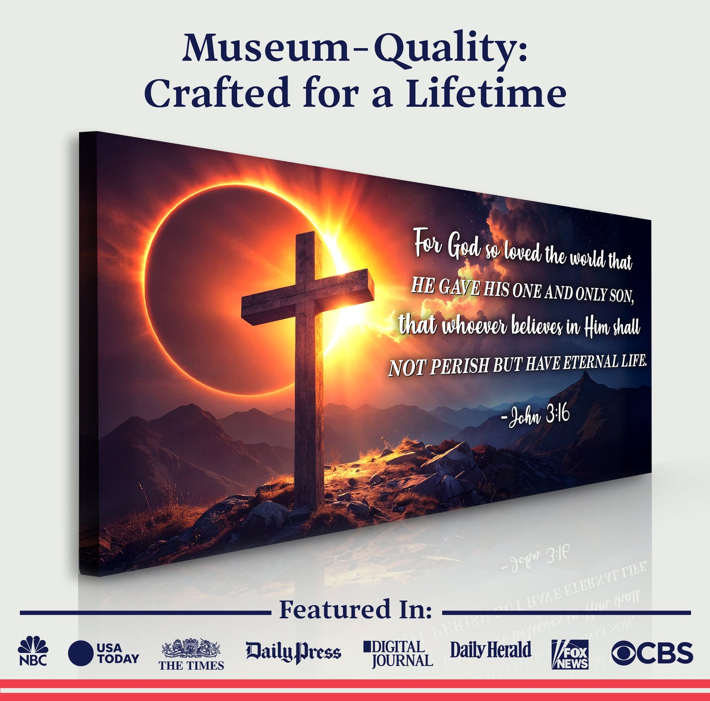 John 3:16 Bible Verse Canvas Art for Home