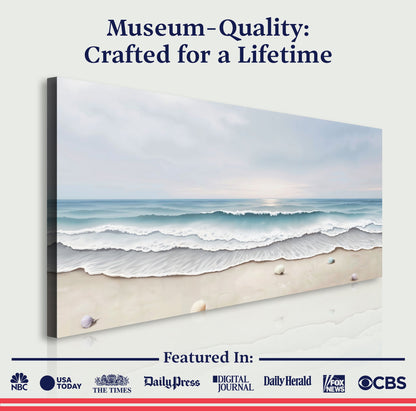 Serene Ocean Wave Coastal Canvas Wall Art