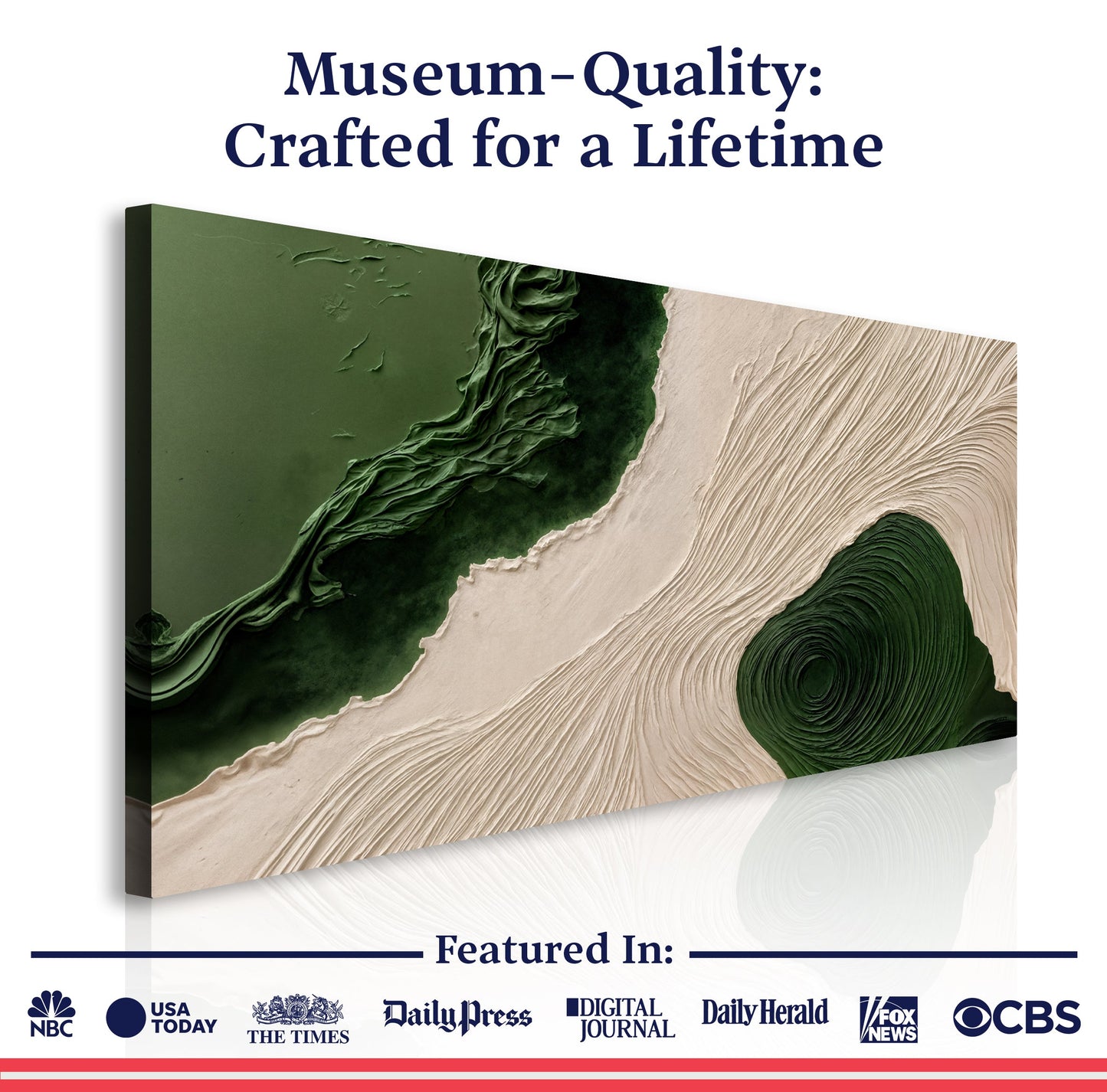 Green Rivers Abstract Canvas Wall Art XII