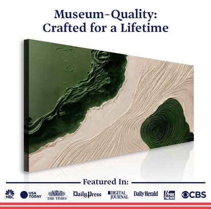 Green Rivers Abstract Canvas Wall Art XII