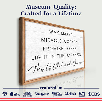 Way Maker Miracle Worker Faith Canvas Wall Art