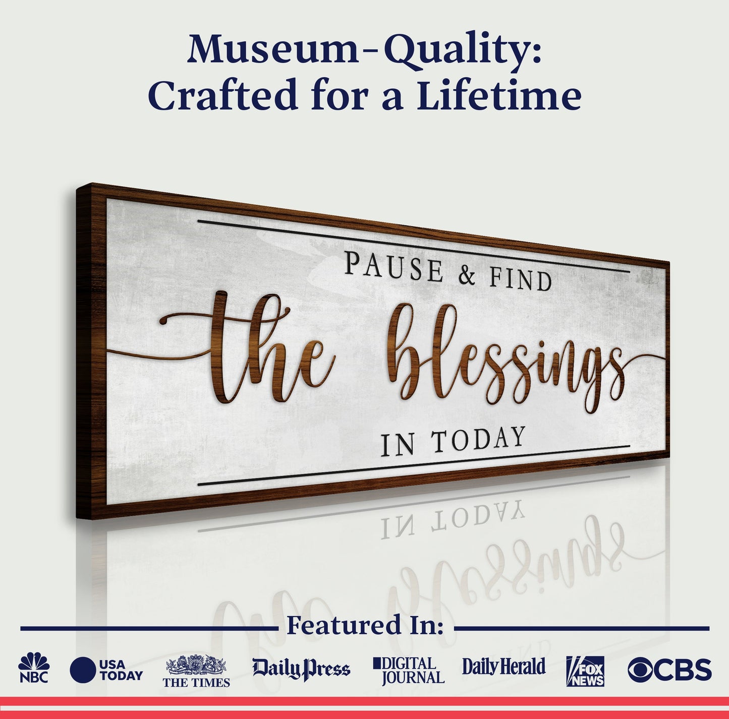 Pause and Find the Blessings Faith Sign Canvas Wall Art