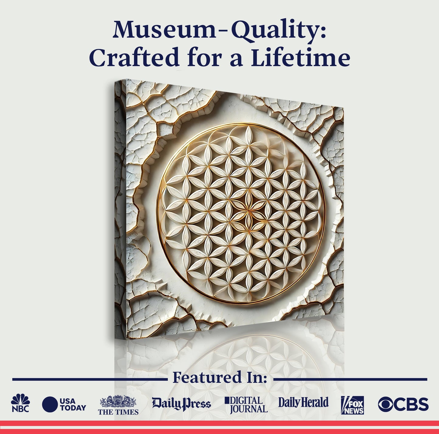 Flower of Life 3D Canvas Wall Art - Style C