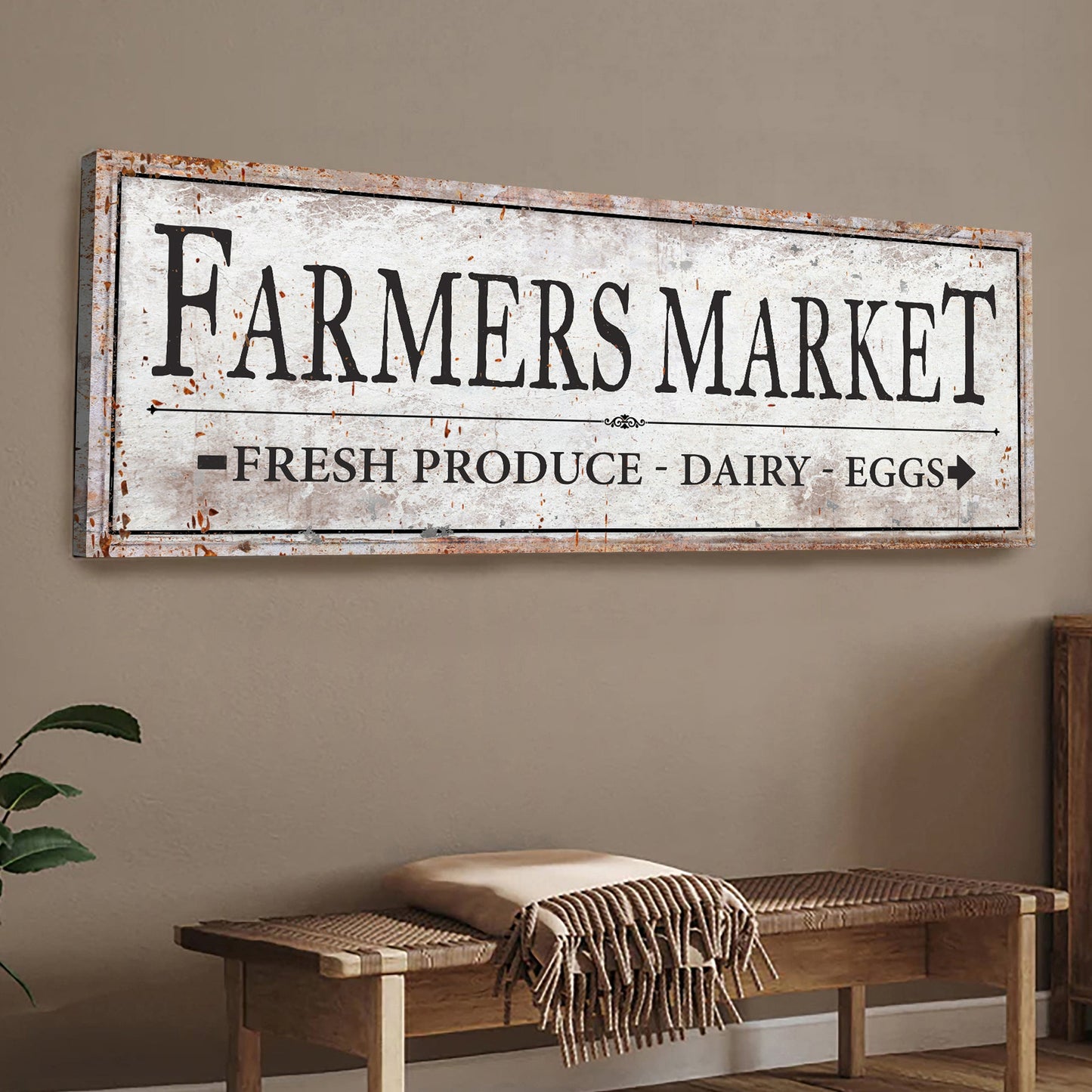Farmers Market Canvas Wall Art Sign