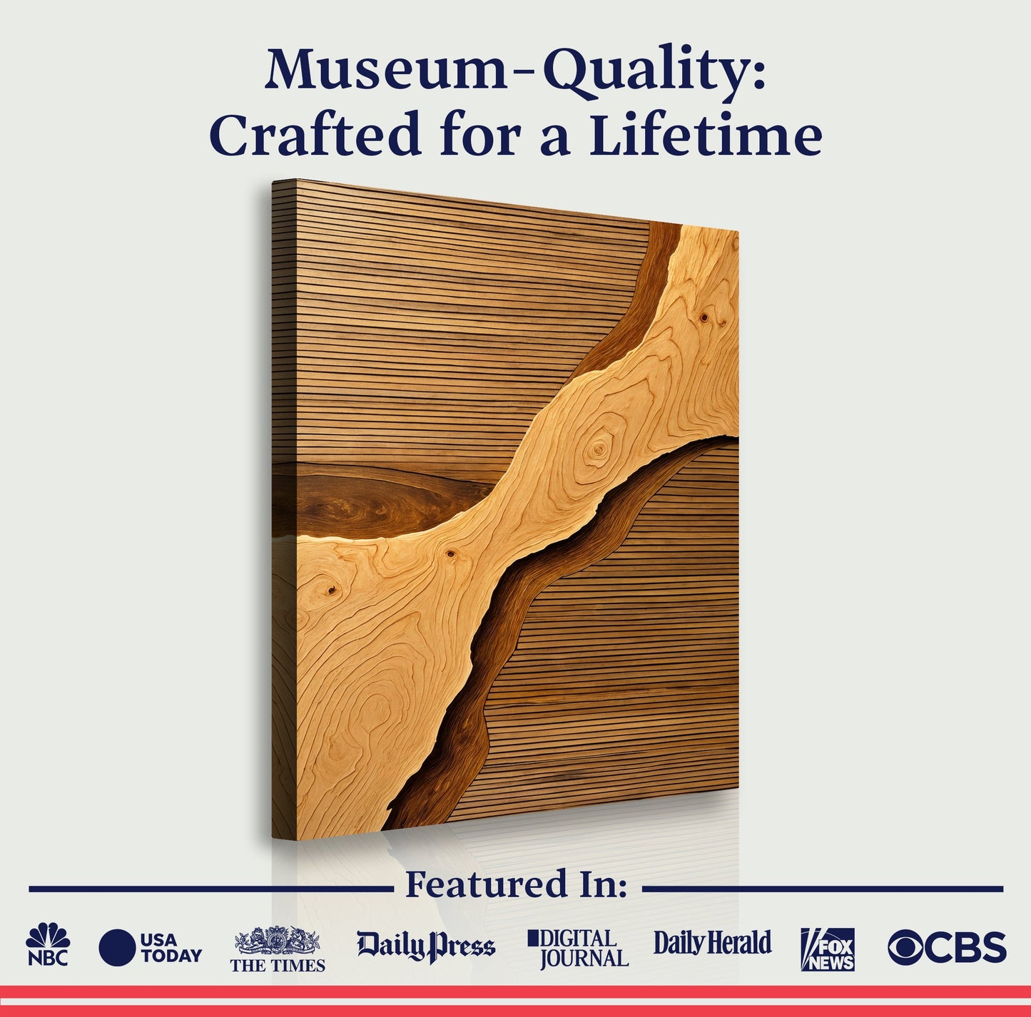 Wood Rift Abstract Canvas Wall Art