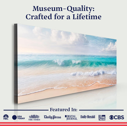 Serene Ocean Wave Coastal Canvas Wall Art
