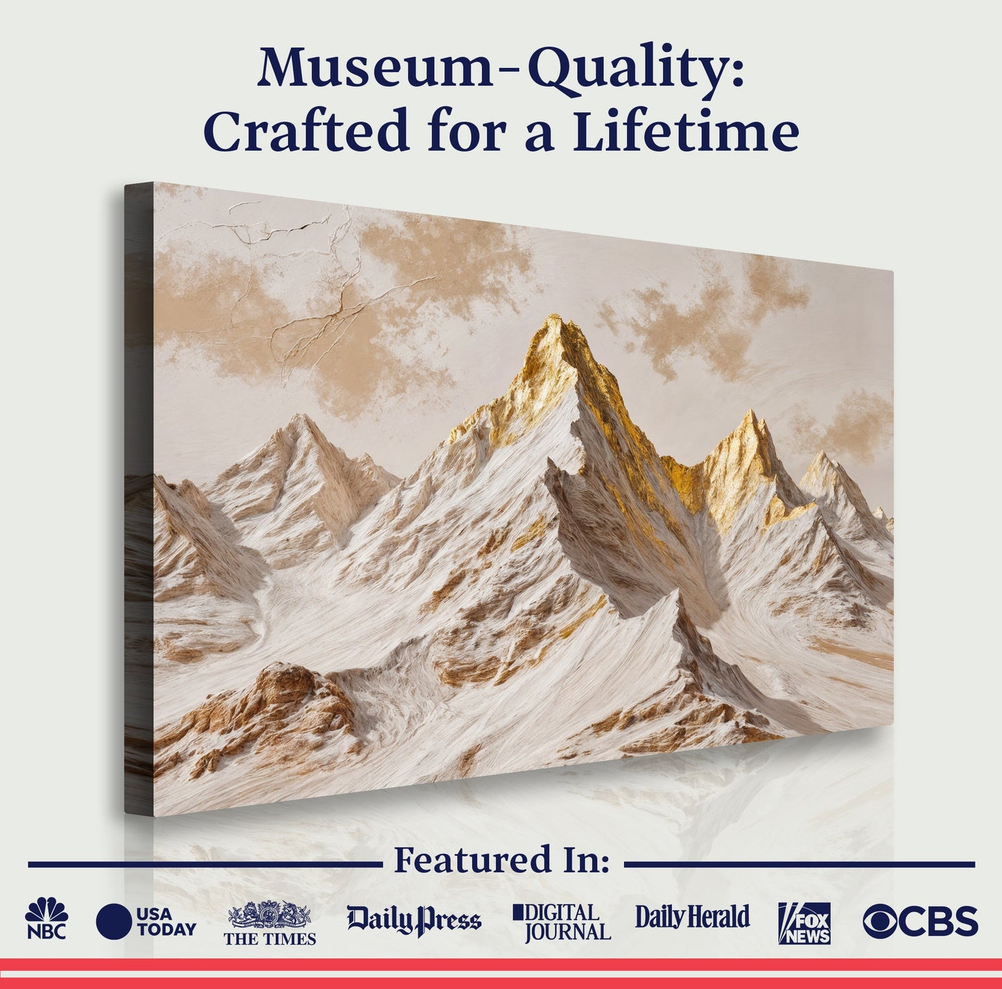 Golden Peaks Canvas Wall Art
