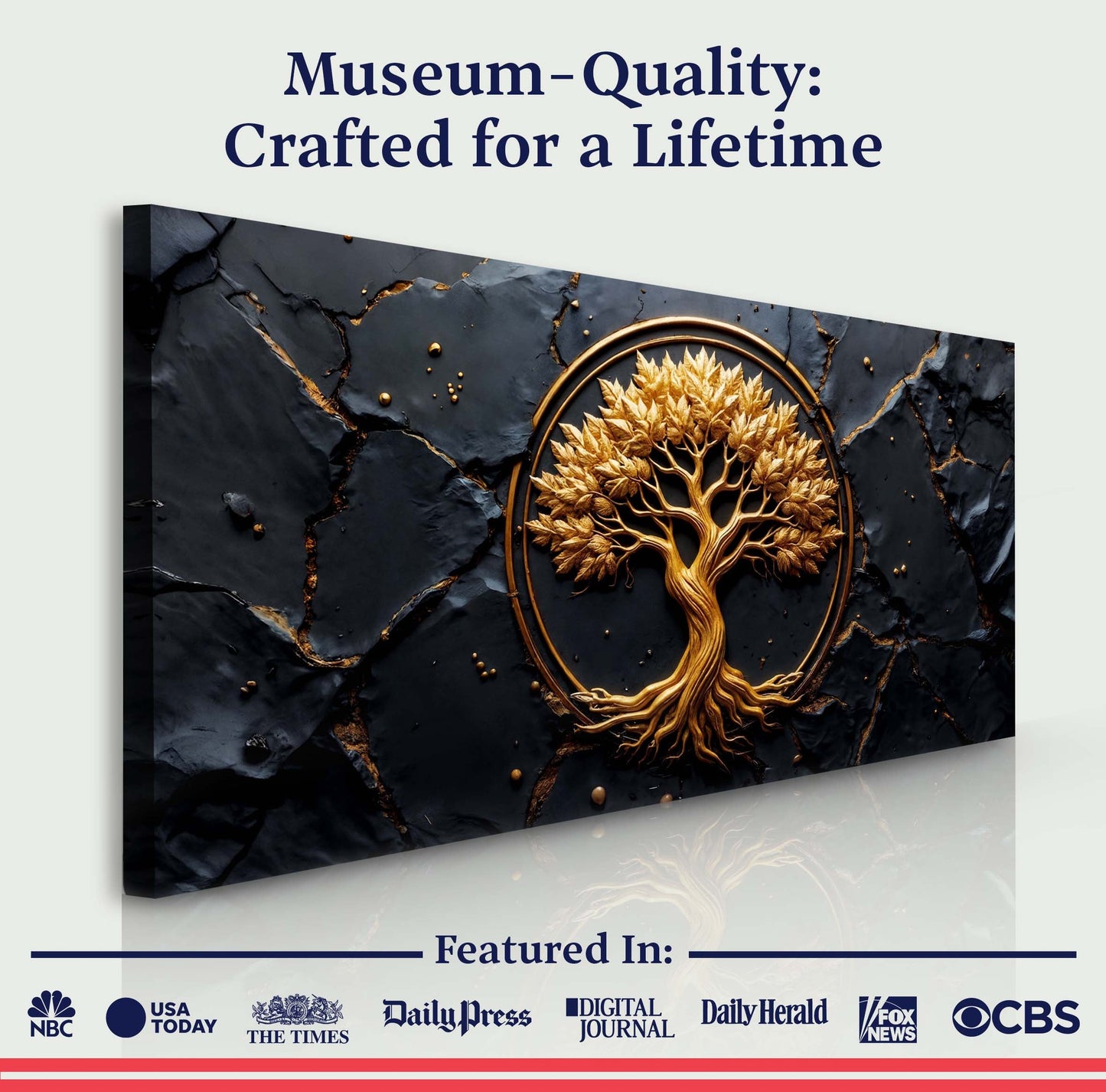 Golden Grove Tree of Life Canvas Wall Art - Nature Print