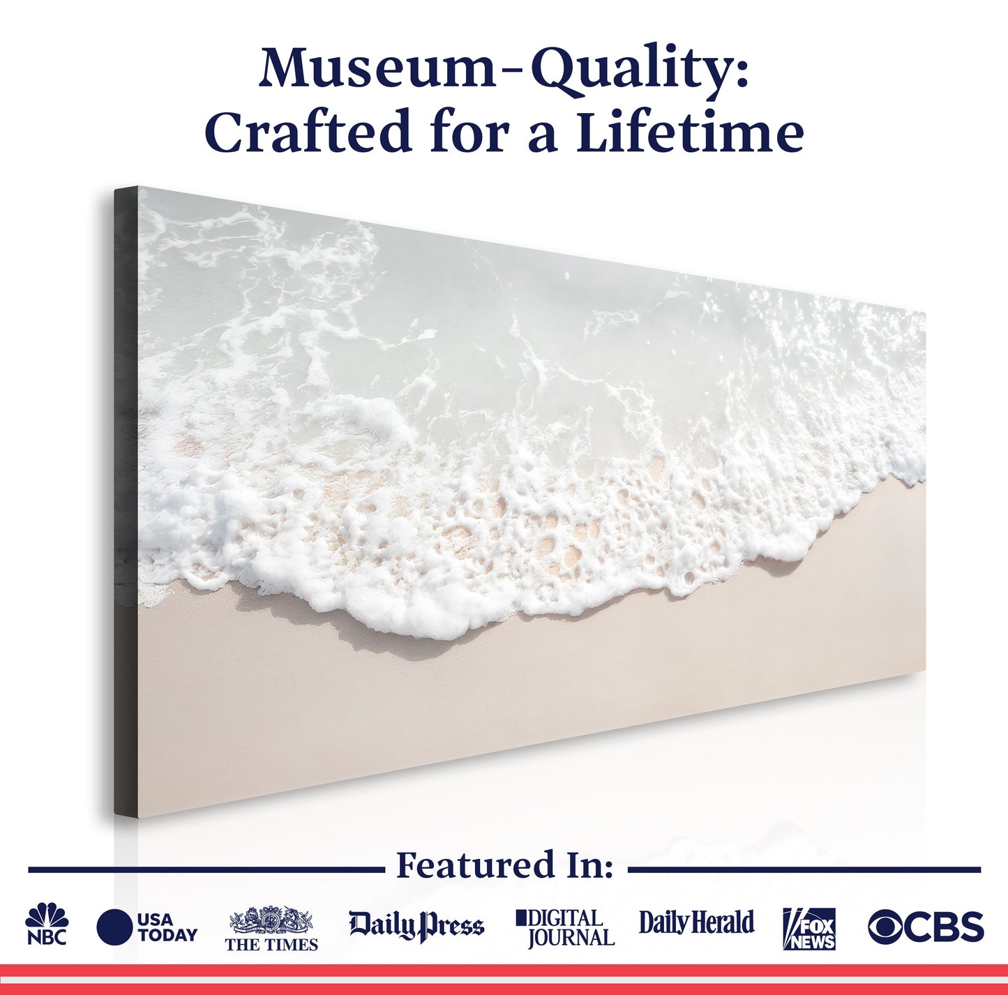 Sandy Waves Coastal Canvas Wall Art