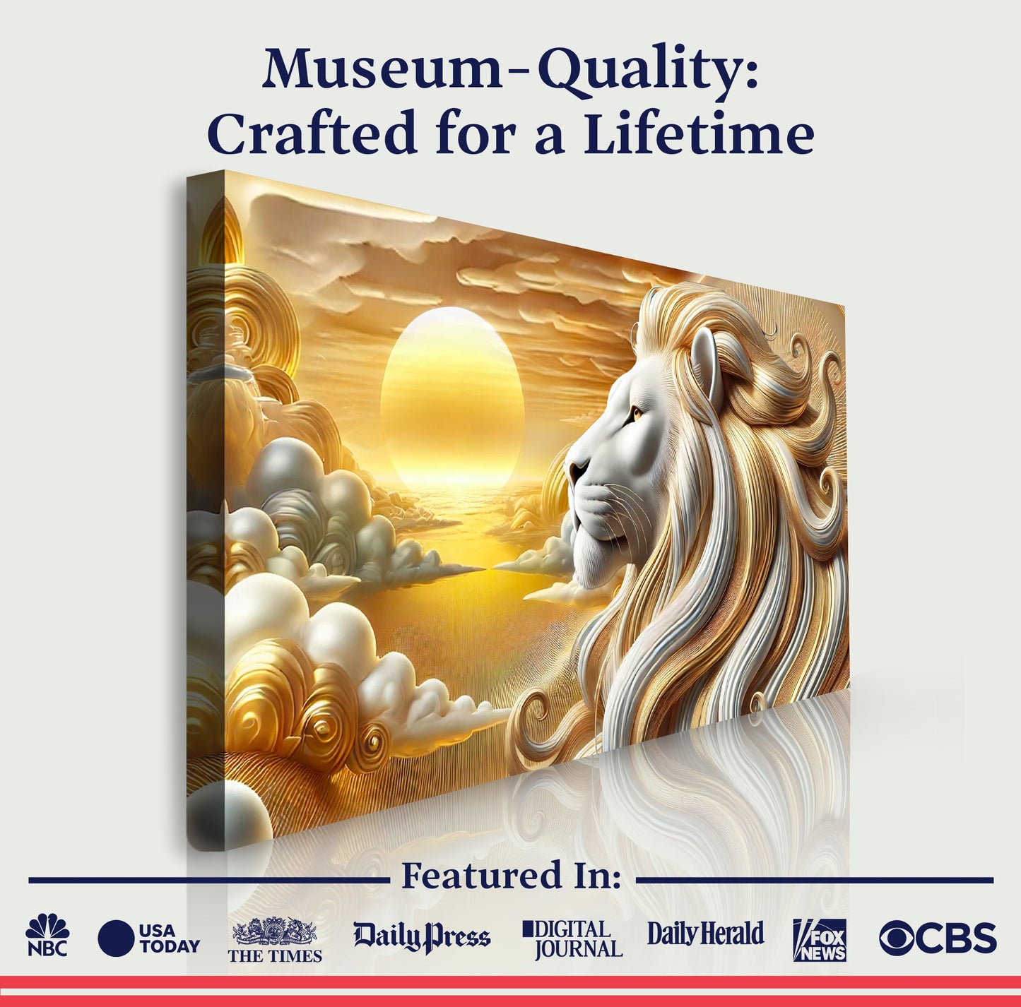 3D Majestic Lion Canvas Wall Art V