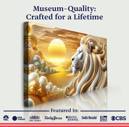 3D Majestic Lion Canvas Wall Art V