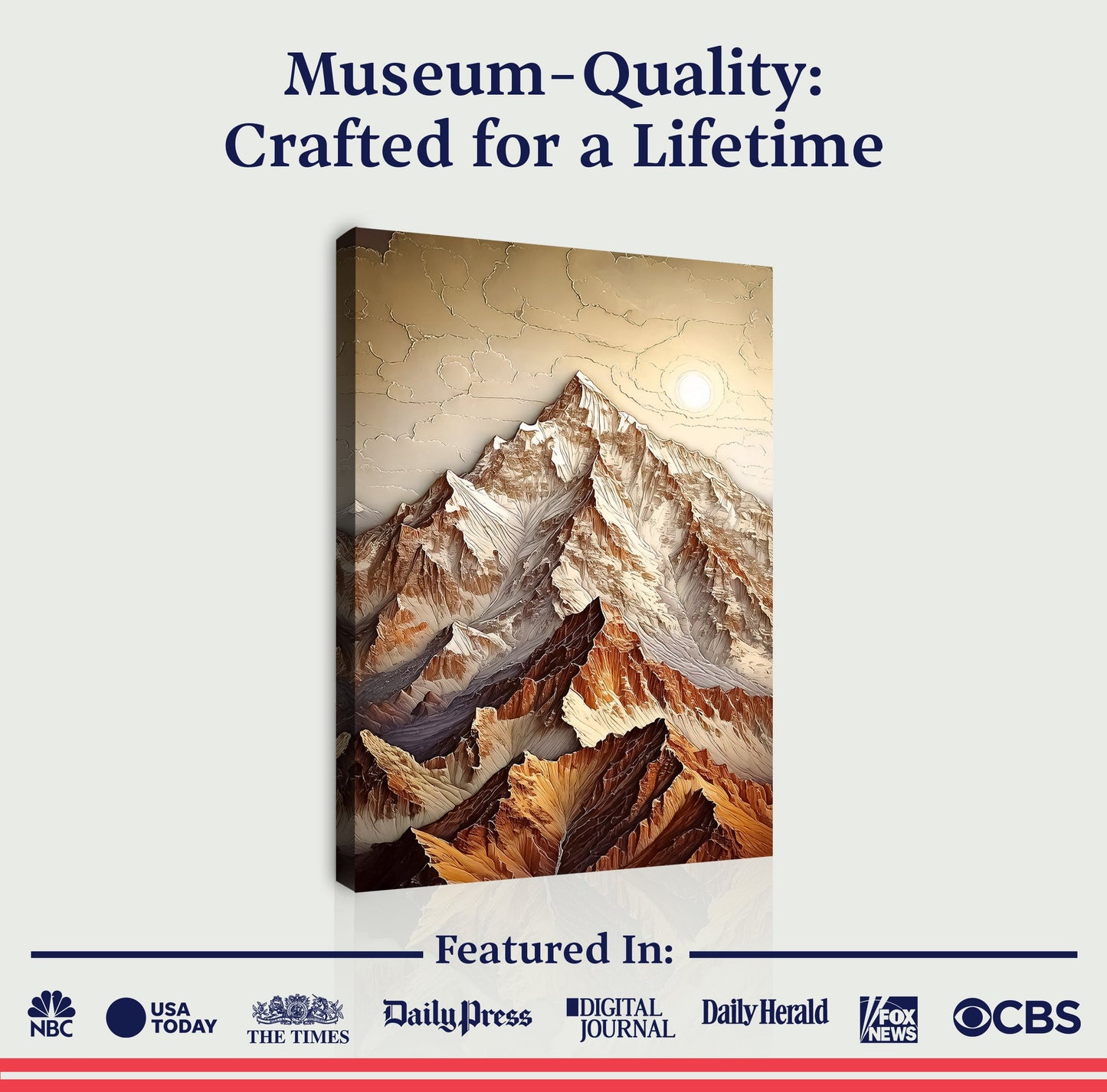 3D Minimalist Mountain Canvas Wall Art