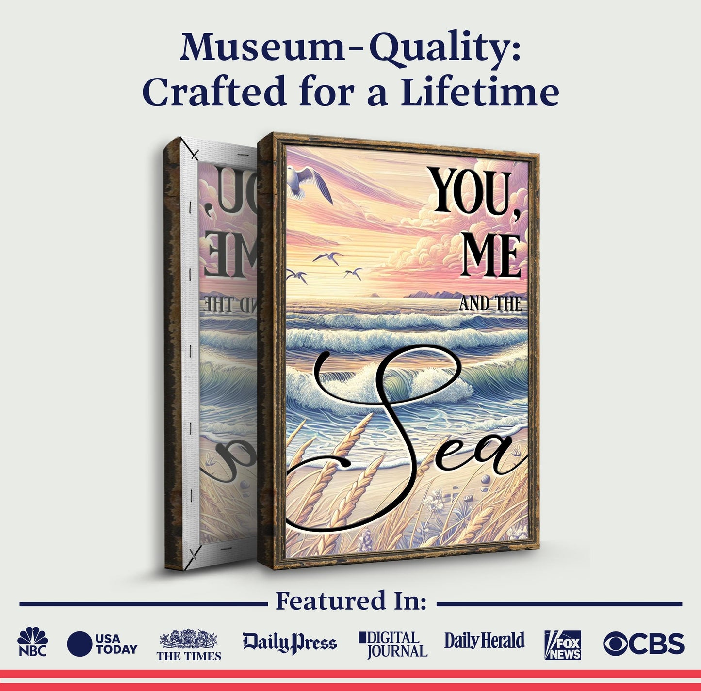 You Me and the Sea Coastal Canvas Wall Art