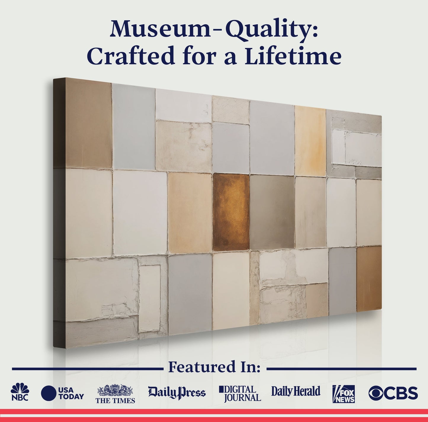 Earth Tones Patchwork Geometric Canvas Wall Art