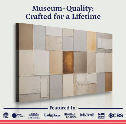 Earth Tones Patchwork Geometric Canvas Wall Art