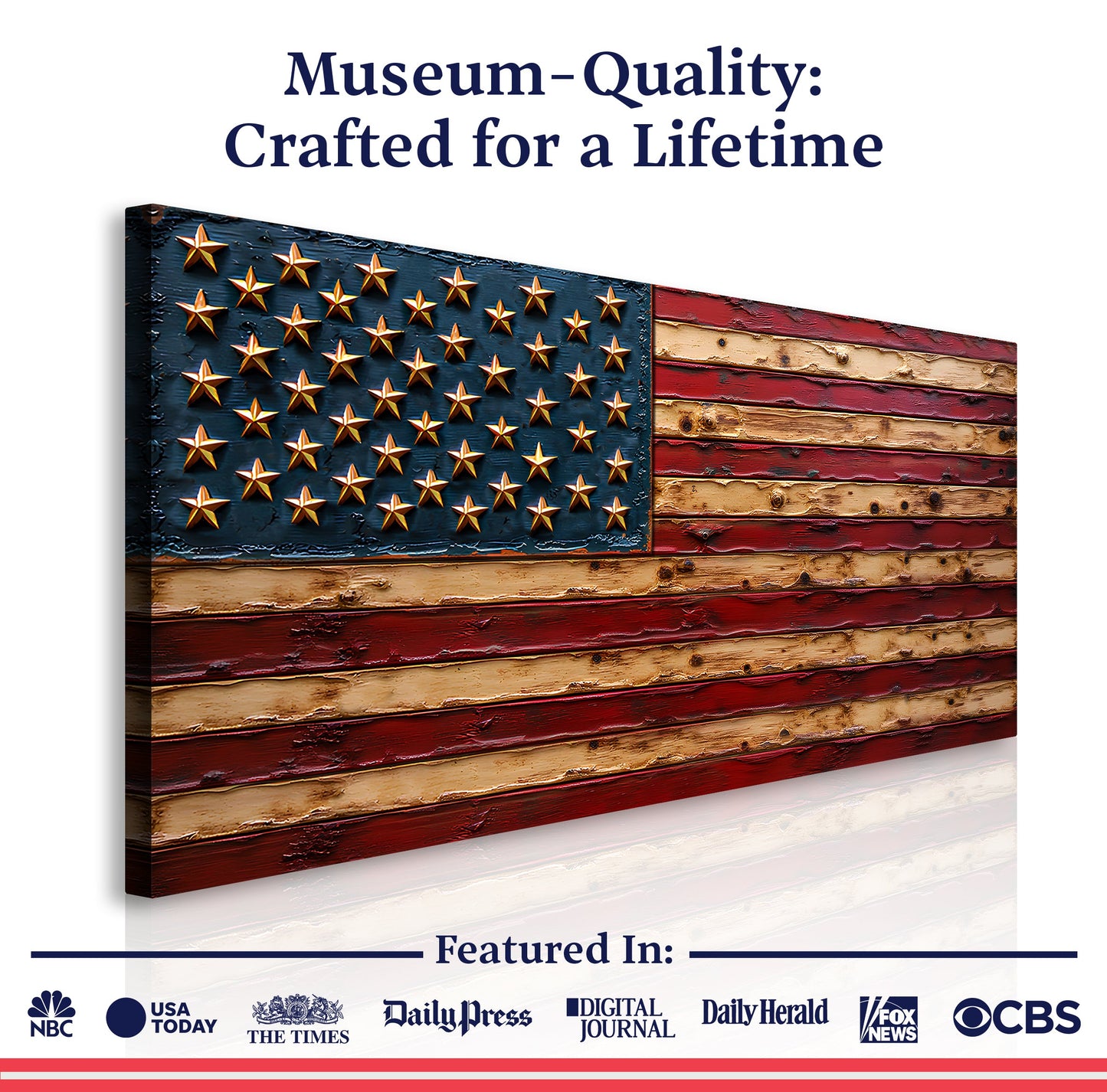 Old Glory American Flag Canvas Wall Art