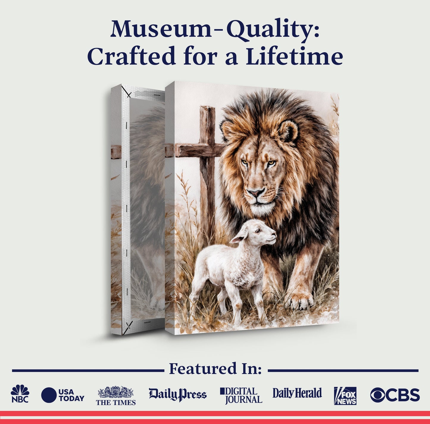 Lion and Sheep Faith Canvas Wall Art
