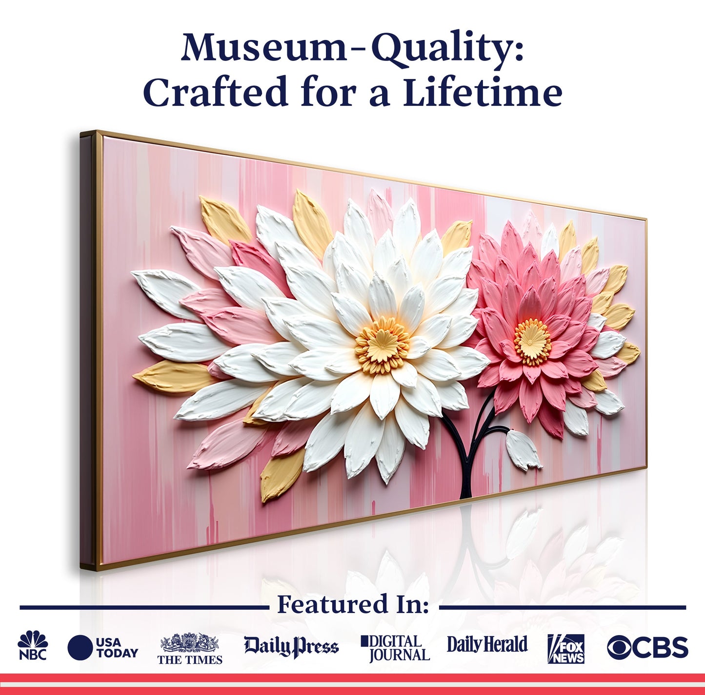 Blushing Blooms Pink Floral Canvas Wall Art