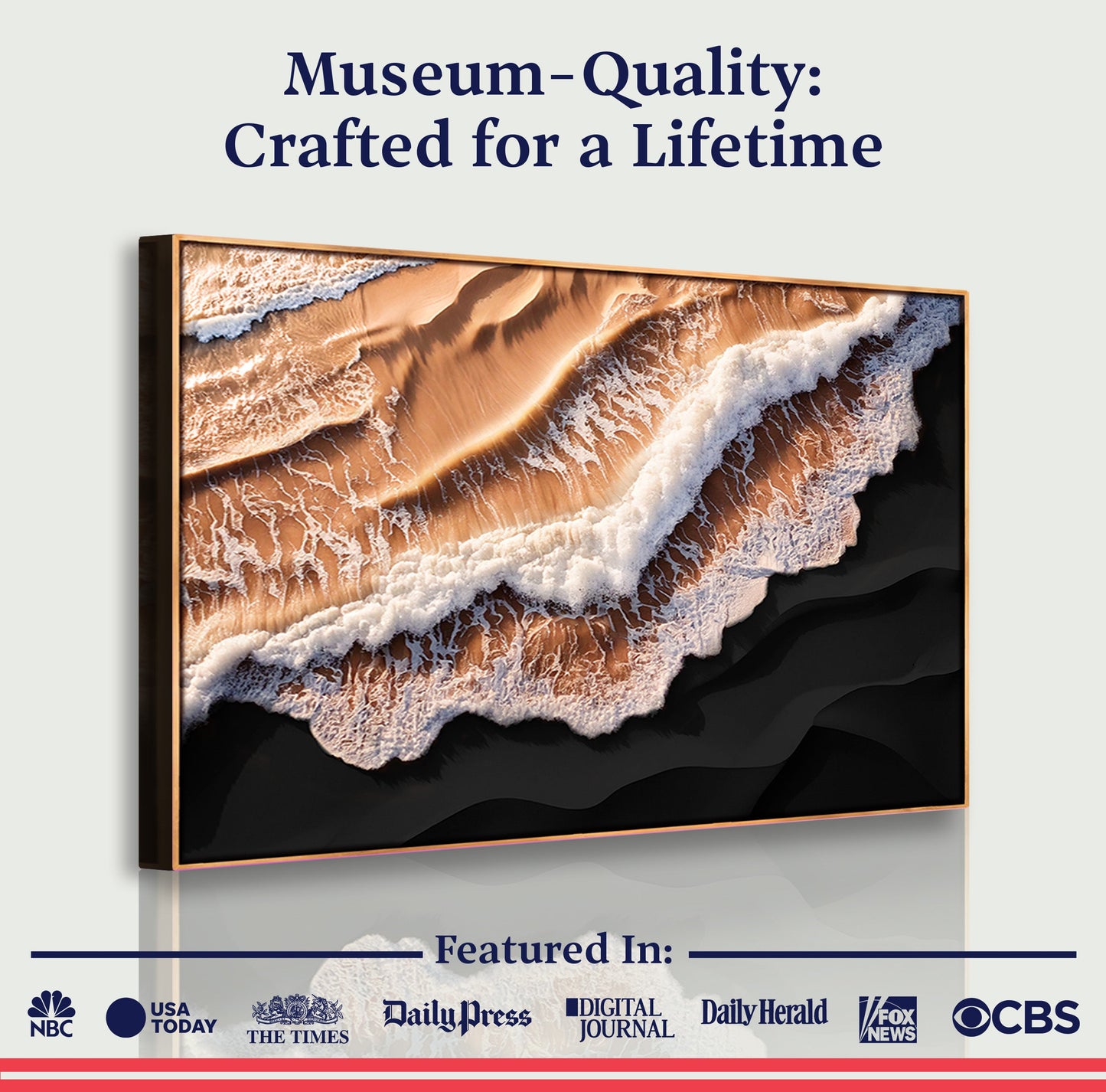 Amber Ocean Waves Canvas Wall Art