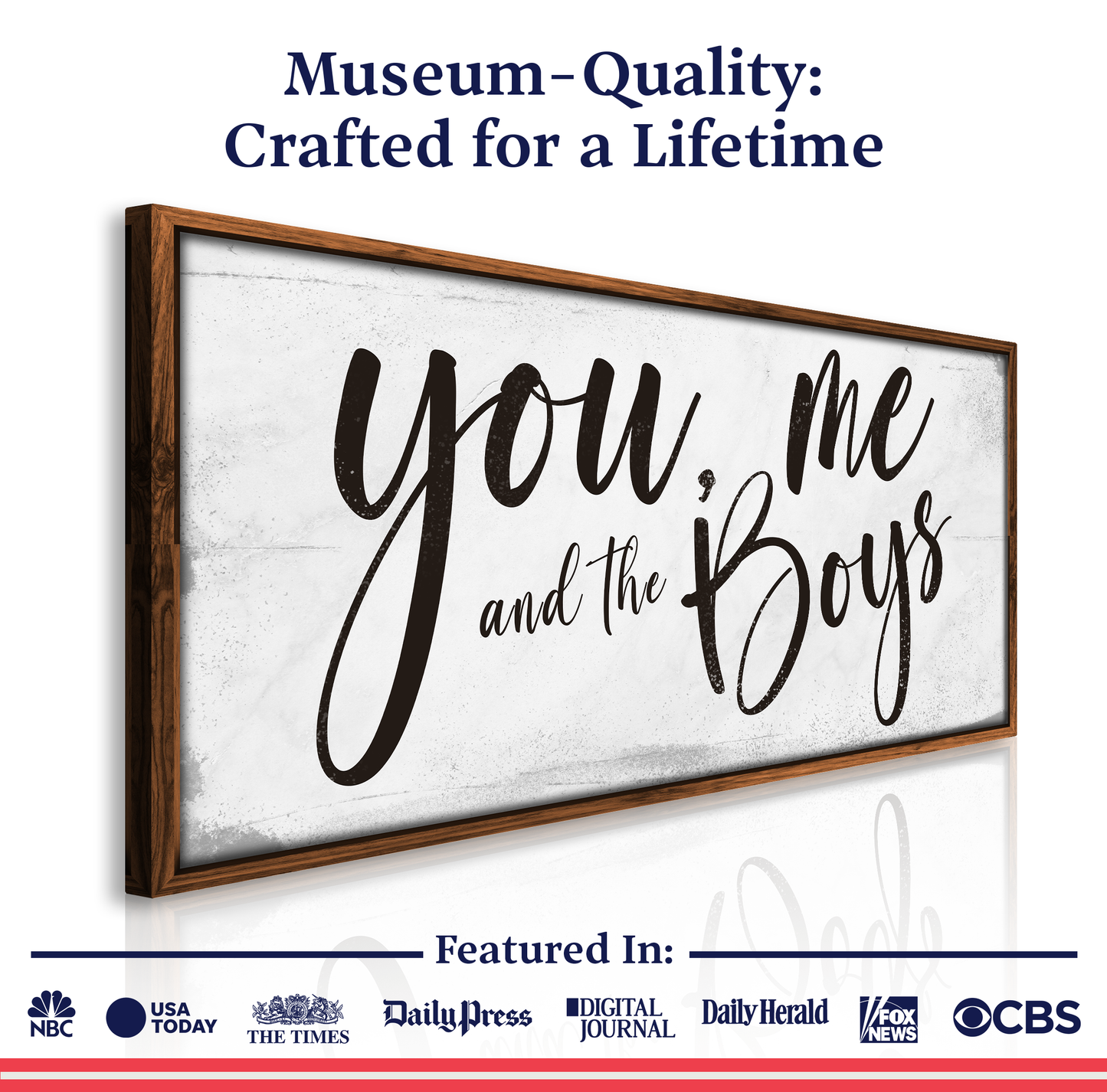You Me and the Boys Farmhouse Bedroom Canvas Wall Art