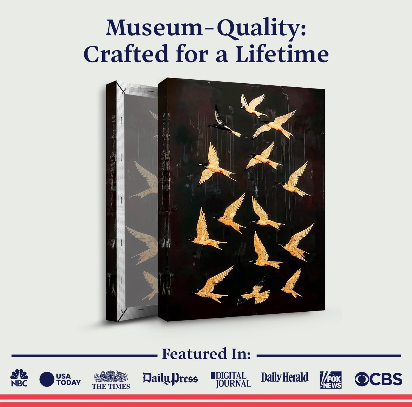 Abstract Flying Swallow Canvas Wall Art