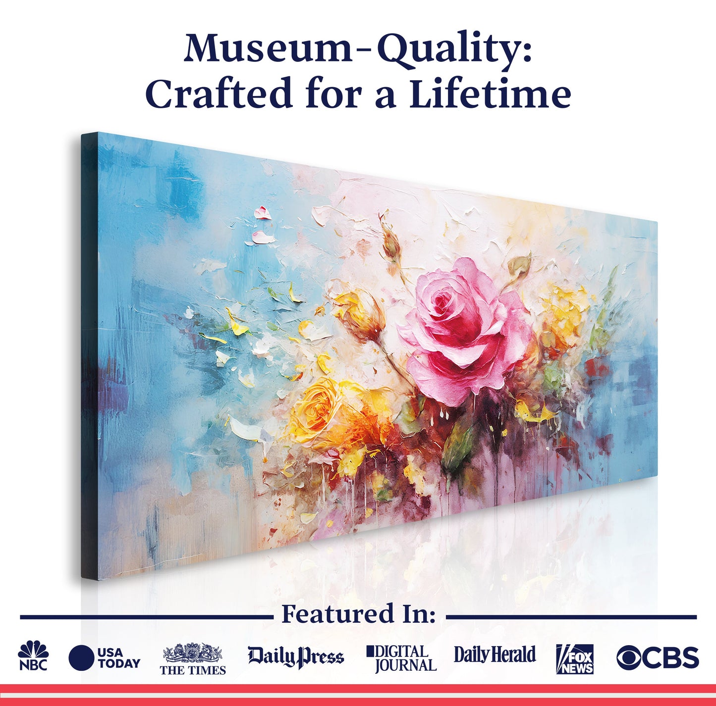Rose Flower Canvas Wall Art