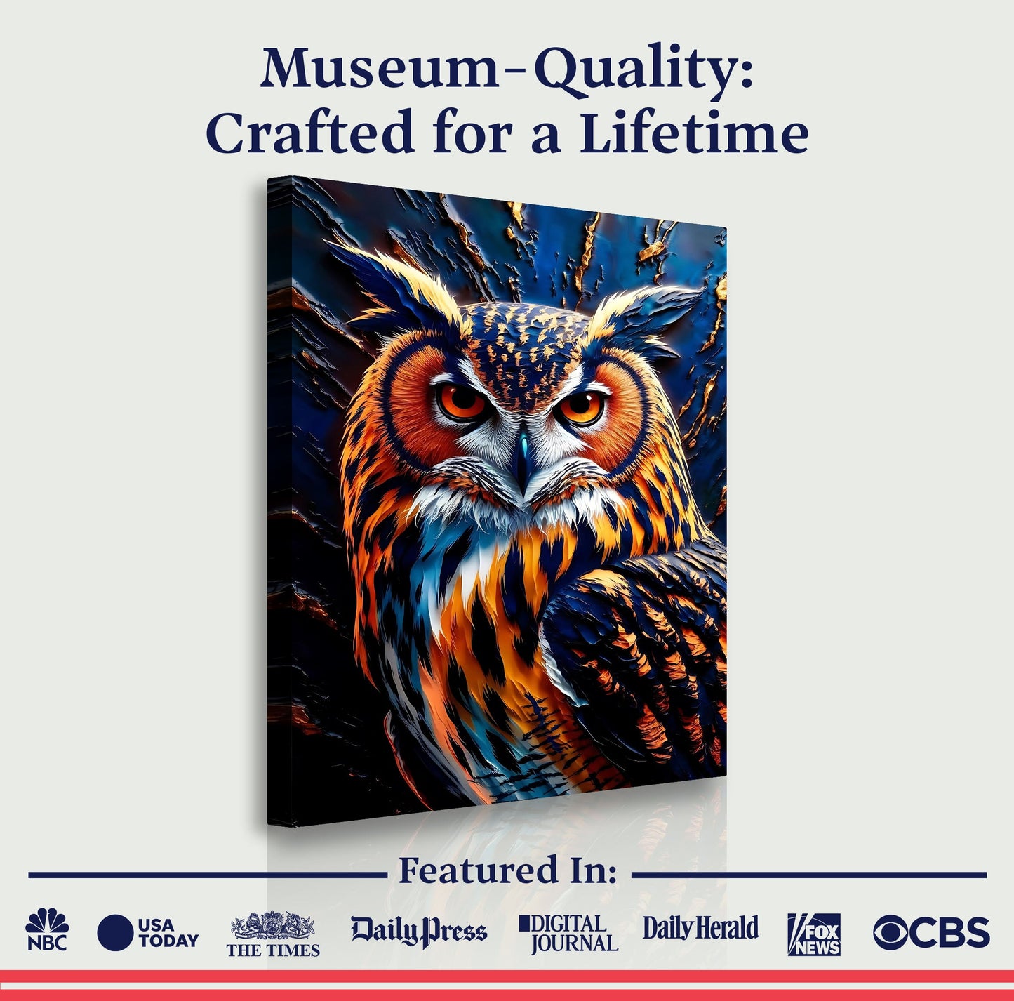 Abstract Owl Canvas Wall Art