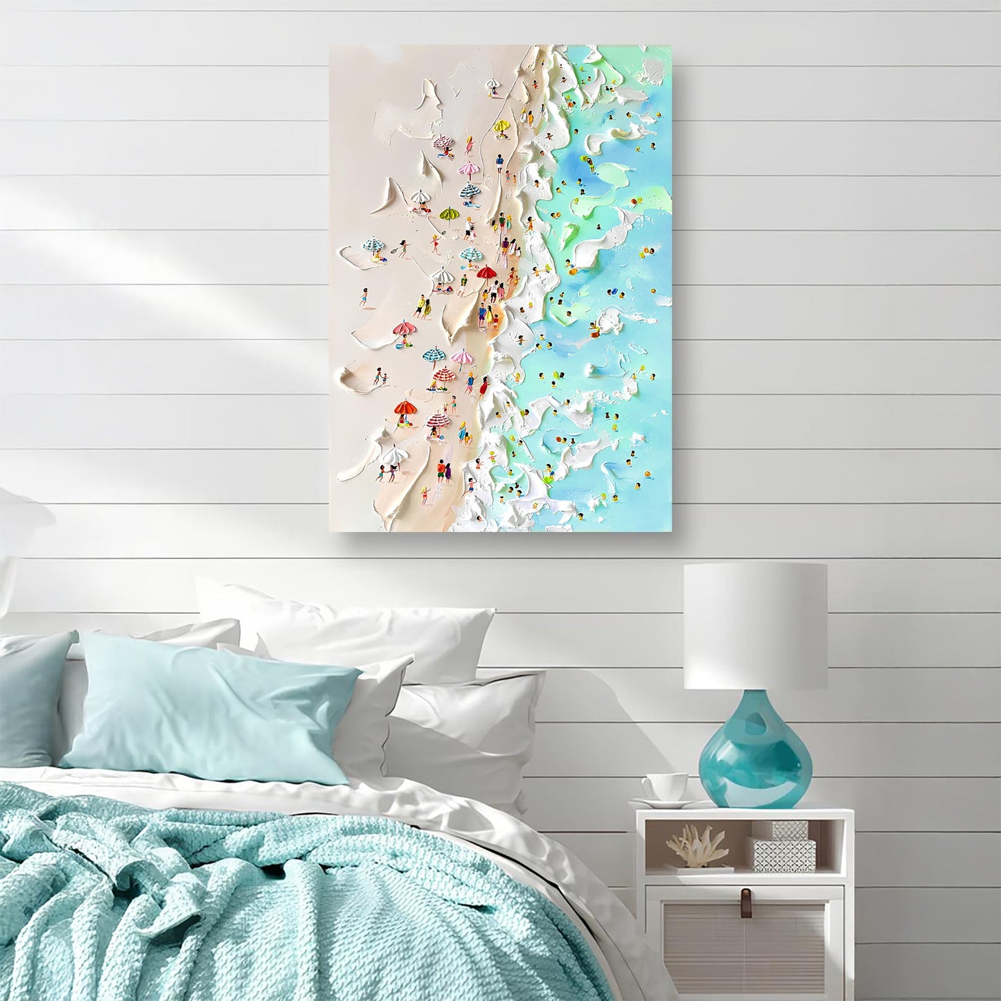 Beachfront Painting Coastal Canvas Wall Art