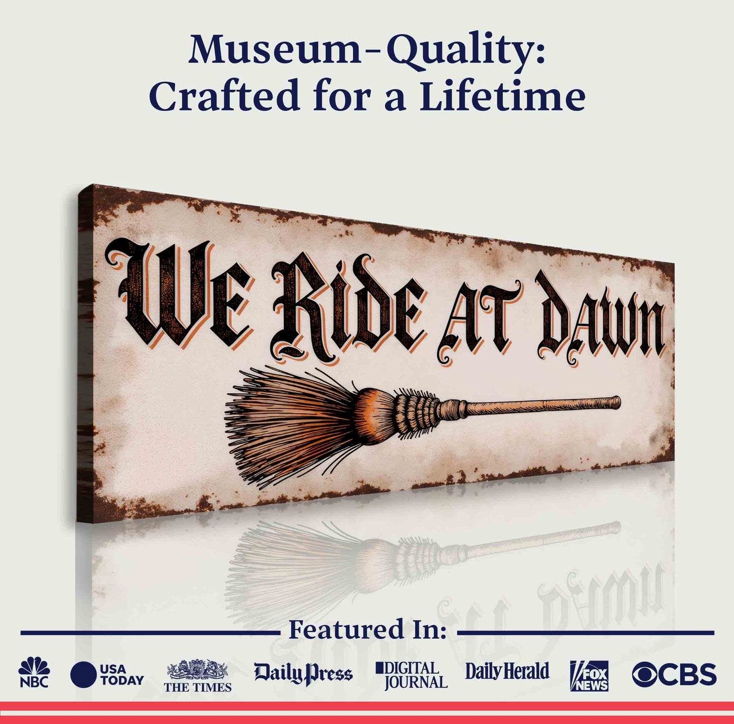 We Ride At Dawn Halloween Canvas Wall Sign