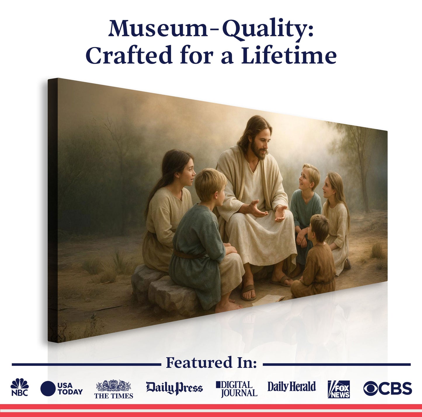Jesus with Children Faith Canvas Wall Art