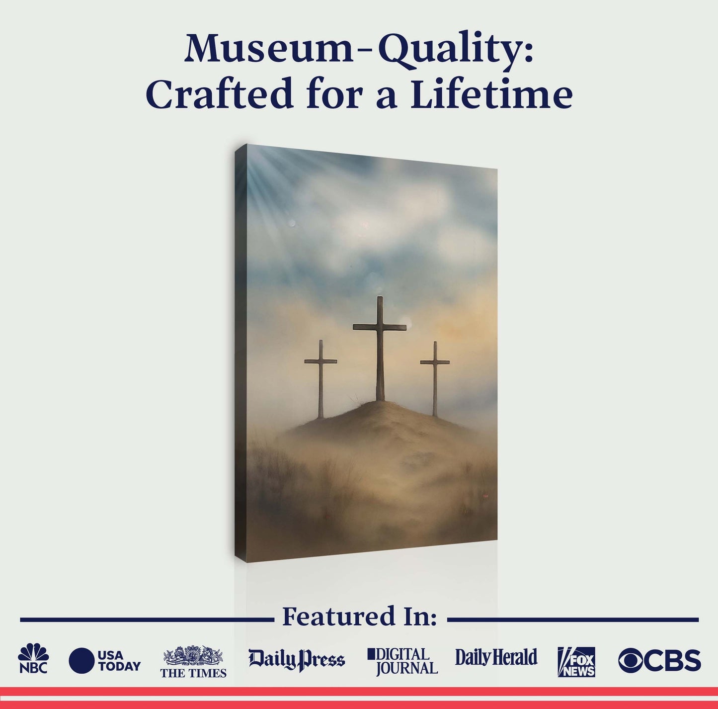 Three Crosses on Calvary Faith Canvas Wall Art